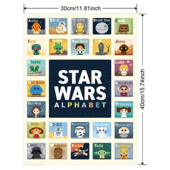 Star Wars Alphabet Canvas Print NEW - Picture 1 of 3